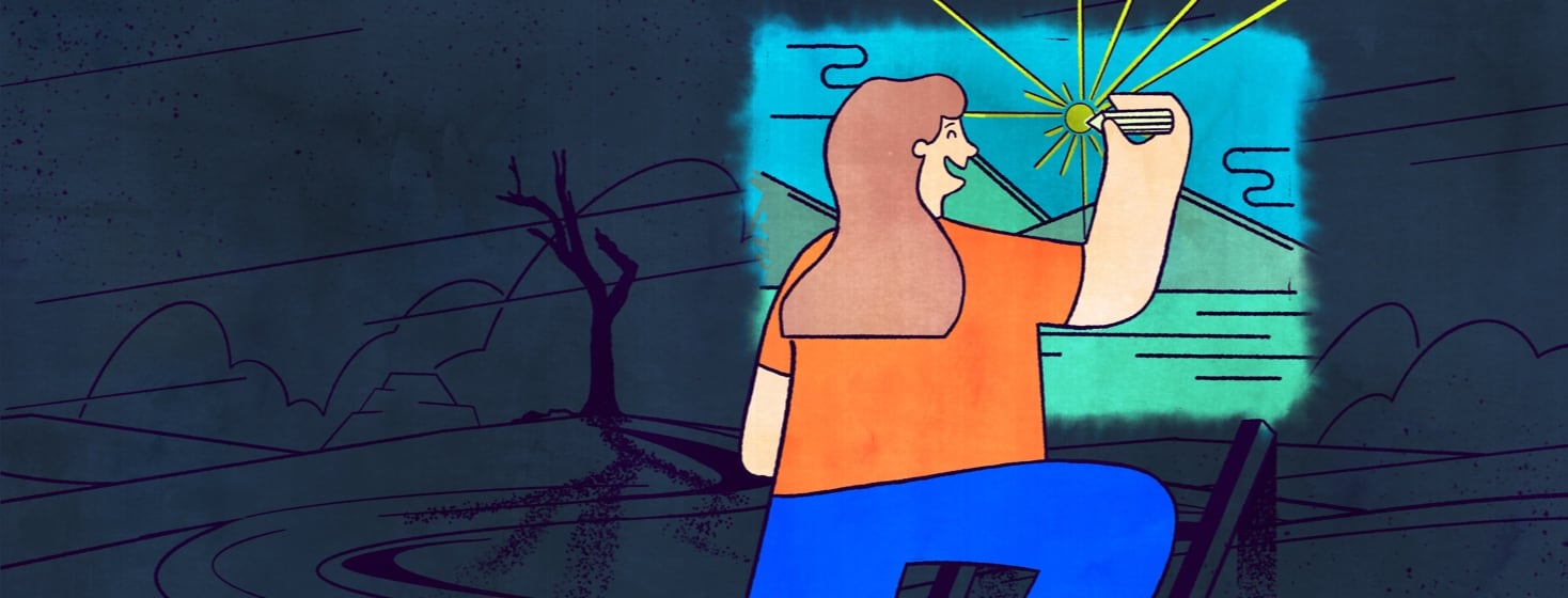 RA RA-living-lifestyle-adjustments.jpg photo cloud_download RA-living-lifestyle-adjustments-02.png photo cloud_download RA-living-lifestyle-adjustments-02.jpg photo cloud_download RA-35700-newsletter-custom.jpg photo cloud_download RA-35700-insta-custom.png photo cloud_download RA-35700-facebook-custom.png photo cloud_download Add file A woman drawing a bright sunny green landscape over a dark barren landscape.