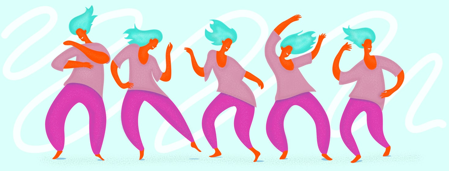 alt=a woman in several stages of dancing