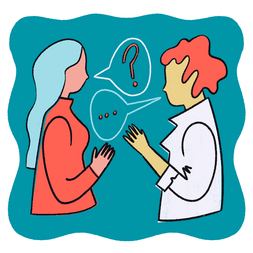 A patient and a doctor have a conversation